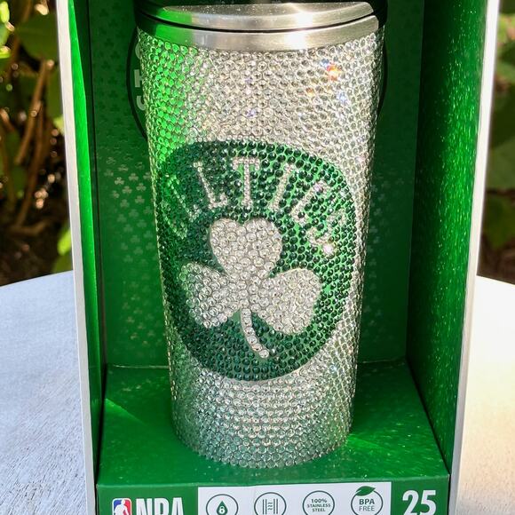 NBA Boston Celtics 25oz Bling Journey in Collectors Box BPA Free Spill Proof New - Picture 1 of 10